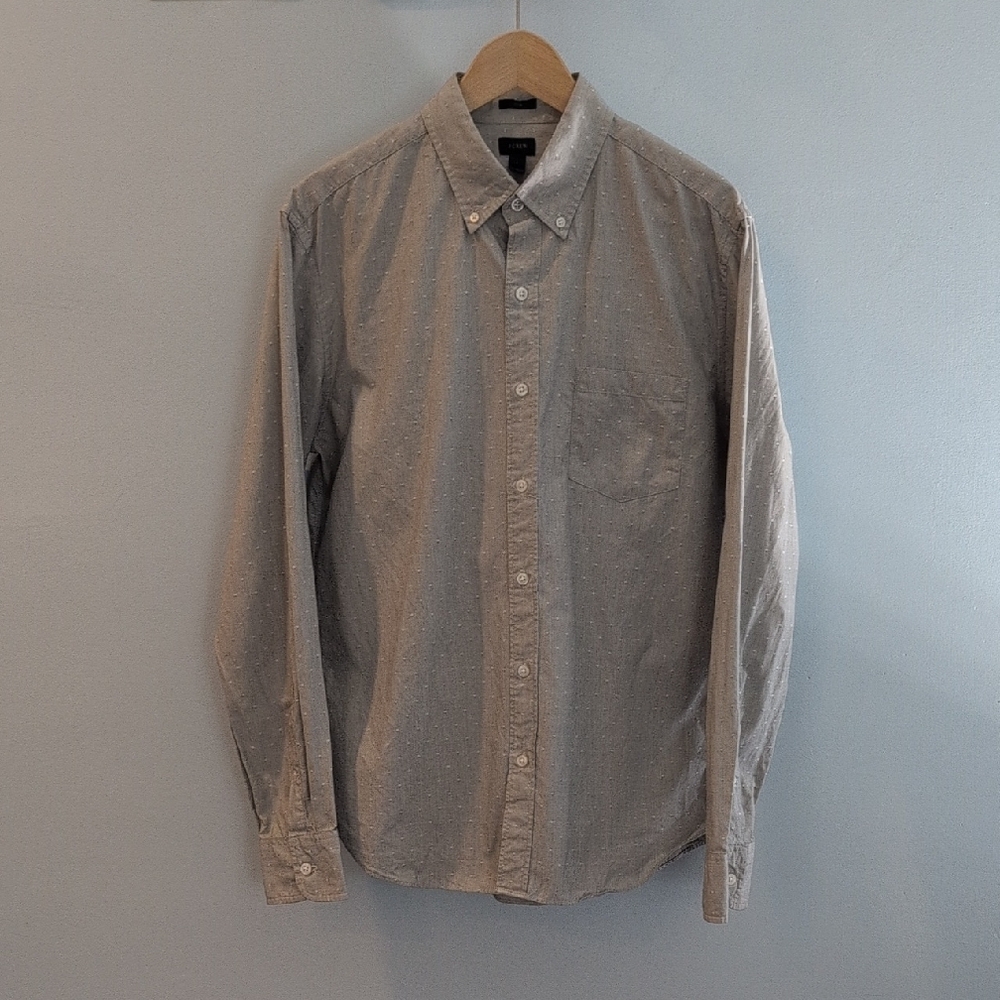 J. Crew Men's Large Slim Fit Long Sleeve Button Down Textured Shirt Style #A0235